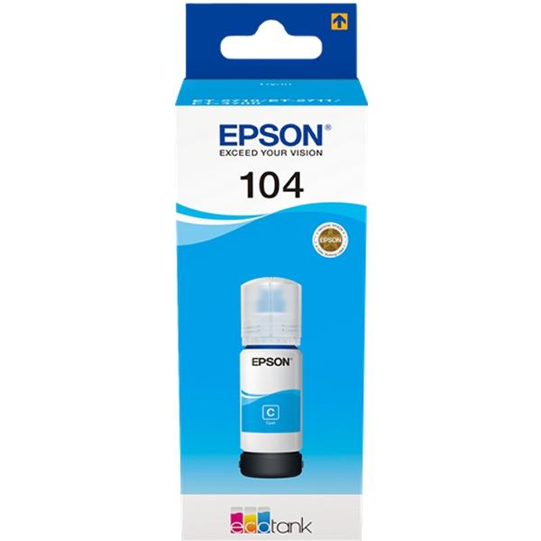 Epson Tinta Bote Cian Ecotank Et-2710, 2711, 2726, 2815 - Nº 104