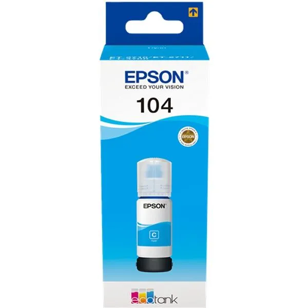 Epson Tinta Bote Cian Ecotank Et-2710, 2711, 2726, 2815 - Nº 104