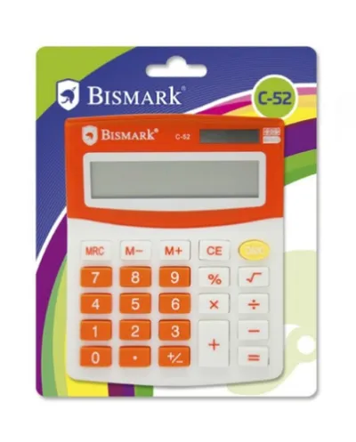 Bismark C-52 Calculadora Escolar De 8 Digitos - Funciones Basicas Y Memoria - Alimentacion Solar Y A Pilas - Colores Surtidos Aleatorios