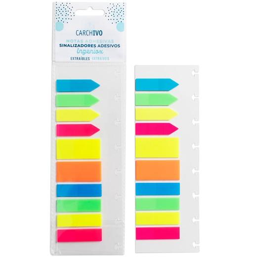 Carchivo Notas Ingeniox Adhesivas Pp Traslúcido Colores Neon 10X20Mm Blister