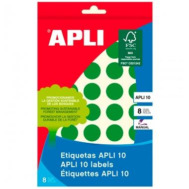 Apli Etiquetas Adhesivas Circulares Ø19Mm Escritura Manual 40 X 8H Verde