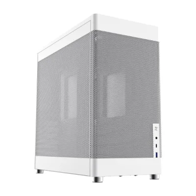 Coolbox Caja ATX Mesh MP1, 1x3.5", 3x2.5", 1xUSB 3.2, 1xUSB-C, GPU Max 355mm, Blanco