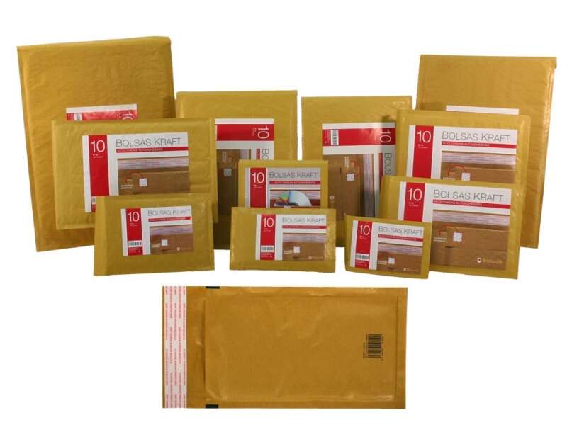 Bismark Bolsa Acolchada Kraft Nº18 270X360Mm - Recubrimiento Interno De Laminas De Burbuja De Aire - Cierre Autoadhesivo - Ideal Para Envios Con Alta Proteccion