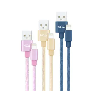 Nanocable Pack de 3 Cables USB-A Macho a Lightning Macho 1m - Rosa, Dorado, Azul