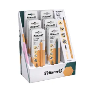 Pelikan Expositor con 12 Lápices Infinitos de Aluminio - Borrables y Colores Surtidos