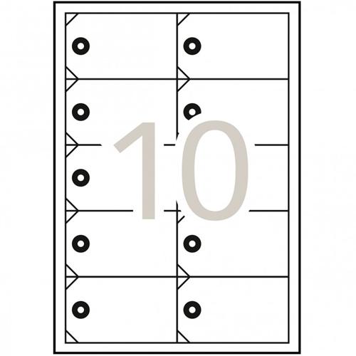 Apli Etiquetas Colgantes C/Arandela 98X57Mm Inkjet/Láser 10 X 10H Blanco