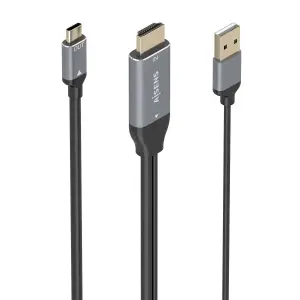 Aisens Cable Conversor Aluminio HDMI V2.0 a USB-C 4K@60Hz 1.8m Gris