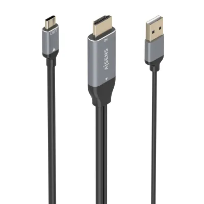 Aisens Cable Conversor Aluminio HDMI V2.0 a USB-C 4K@60Hz 1.8m Gris