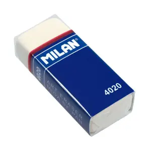 Milan Goma de Borrar Rectangular Miga de Pan Suave Caucho Sintético Color Blanco