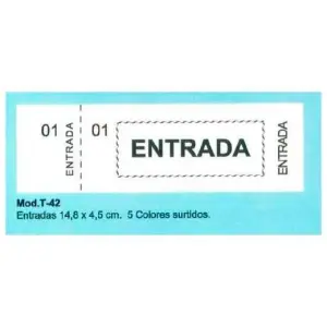 Loan Talonario Entrada 100H 14,8X4,5 cm Colores Surtidos