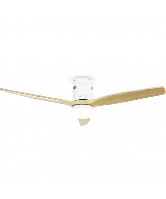 Grunkel Ventilador De Techo Con Luz 41W 6 Velocidades C/Temporizador Madera Clara