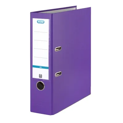 Elba Archivador Palanca A4 80mm con Ollao y Tarjetero Etiquetado Color Violeta