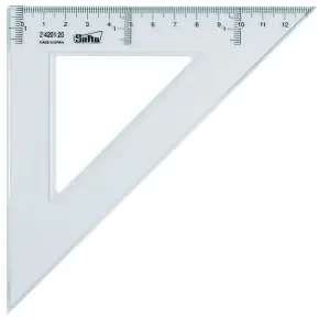 Safta Escuadra Cristal de 20cm Biselada Plástico Transparente con Graduación Impresa