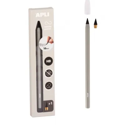 Apli Infinite Pencil HB con Mina de Recambio y Tapon Protector - Color Gris