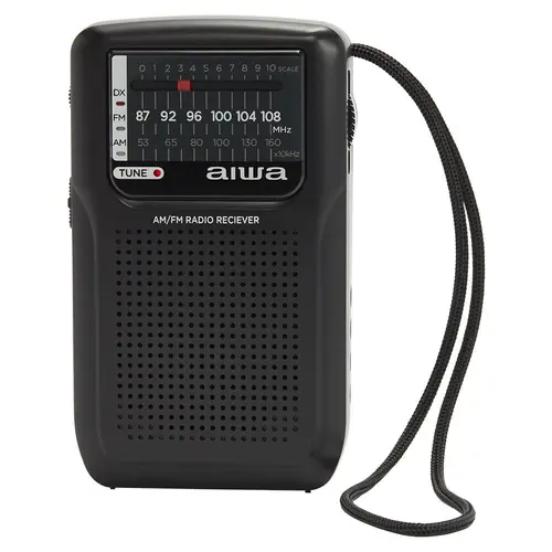 Aiwa RS-33 Radio Analógica Portátil AM/FM con Altavoz Integrado y Jack 3.5mm Negro Vintage