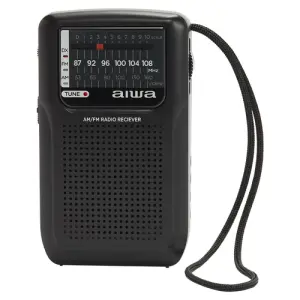 Aiwa RS-33 Radio Analógica Portátil AM/FM con Altavoz Integrado y Jack 3.5mm Negro Vintage