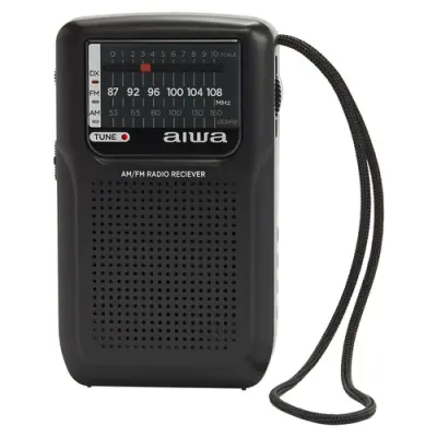 Aiwa RS-33 Radio Analógica Portátil AM/FM con Altavoz Integrado y Jack 3.5mm Negro Vintage