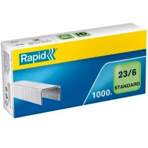 Rapid Grapas Estándar 23/6 Galvanizadas - Caja de 1000 Unidades