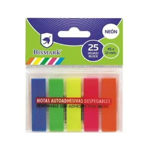 Bismark Pack de 125 Índices Adhesivos 45mm x 12mm - Colores Neón Surtidos