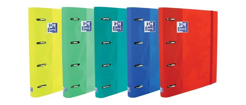 Oxford Carpeta Anillas 4x35 Europeanbinder Touch A4+ con Recambio 100 Hojas 90gr 5x5 Surtidos