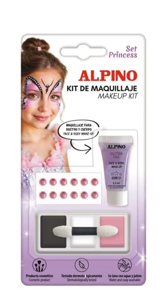 Alpino Set de Maquillaje Princess - Lavable con Agua y Jabón - Colores Surtidos