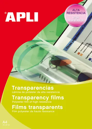 Apli Pack 10 Hojas Transparentes Autoadhesivas A4 Sin Banda Para Inkjet