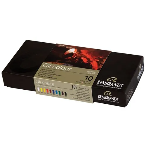 Talens Rembrandt Set Básico de Pinturas al Óleo, 10 Tubos de 15ml, Colores Surtidos