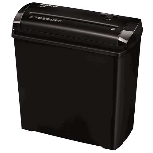 Fellowes P-25S Destructora De Papel Manual Corte En Tiras P-1 - Destruye Hasta 5 Hojas - Papelera De 11L - Color Negro