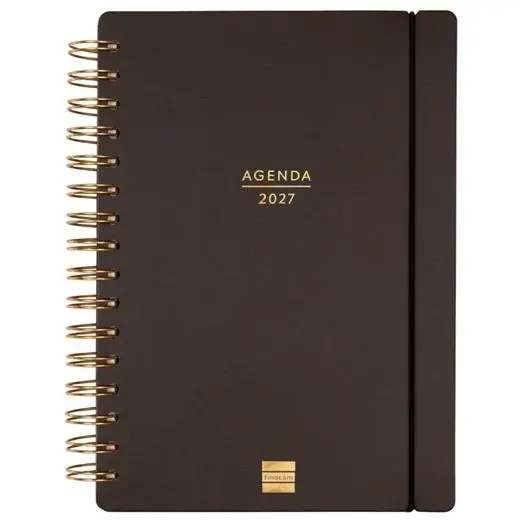 Finocam Agenda Haiku Espiral 16M E10-155X212Mm Svh Tapas Cartón Suave Negro 2026-2027