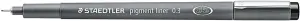 Staedtler Pigment Liner 308 Rotulador Calibrado 0.3mm Secado Rápido Negro