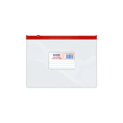 Dohe Bolsa Zipper Apaisada PVC Transparente 150 Micras A5 Cierre Zip Hermético