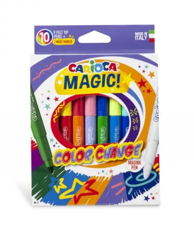 Carioca Pack de 10 Rotuladores Color Change - Tinta Mágica y Punta Maxi Bloqueada