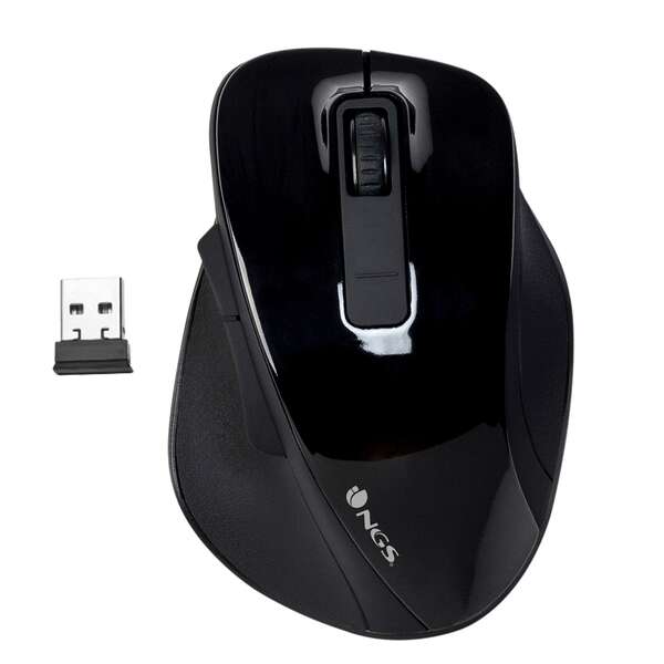 Ngs Bow Raton Inalambrico Usb 1600Dpi - 4 Botones - Uso Diestro - Color Negro