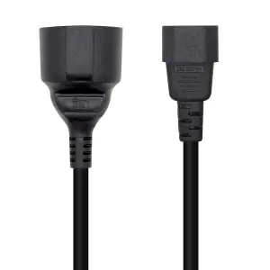 Aisens Cable Alimentación 16A Adaptador C14/M a CEE7/H 25cm Negro