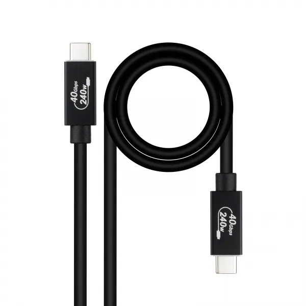 Nanocable Cable Usb 4 Gen 3X2 40Gbps 5A/240W - Usb-C/M-Usb-C/M - 1M - Color Negro