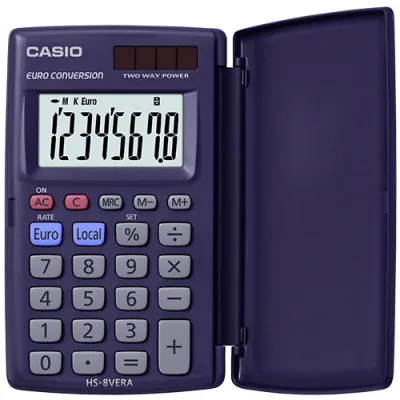 Casio Calculadora Solar HS-8VER 8 Dígitos Violeta Oscuro
