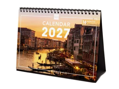 Finocam Venecia Calendario de Sobremesa Internacional 16 Meses 210x150mm Espiral Doble