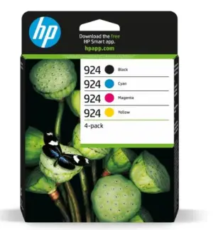 HP 924 Pack de 4 Cartuchos de Tinta Originales para Impresoras