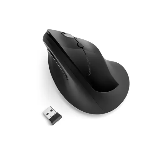 Kensington Pro Fit Ergo Ratón Vertical Inalámbrico 2.4GHz 1600dpi 5 Botones Negro