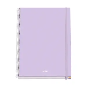 Dohe Cuaderno Espiral A4 100 Hojas Microperforadas Cuadricula 5mm Tapa Dura Morado