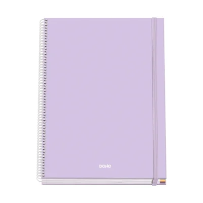 Dohe Cuaderno Espiral A4 100 Hojas Microperforadas Cuadricula 5mm Tapa Dura Morado