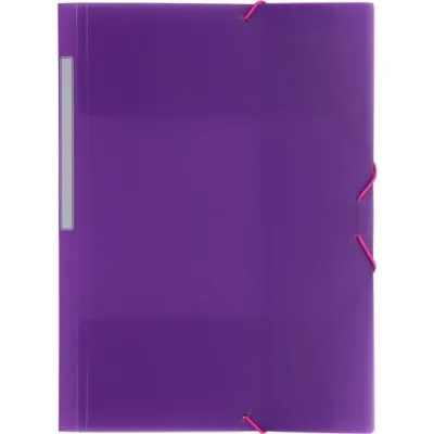 Grafoplás Carpeta Con Gomas Colorgraf Folio 3 Solapas PP Violeta Translúcido