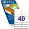 Multi-3 Etiquetas Adhesivas 52,5X29,7mm Inkjet/Láser Blancas 40X100H
