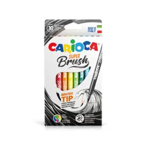 Carioca Rotulador Super Brush Punta Pincel Colores Surtidos Estuche 10 Unidades