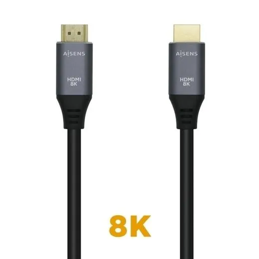 Aisens Cable Hdmi V2.1 Premium Alta Velocidad Hec 8K@60Hz 48Gbps A/M - A/M Gris/Negro 2,0 M