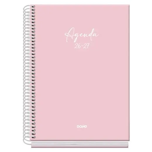 DOHE AGENDA ESCOLAR BASIC SERENITY A5 ESPIRAL DP CARTÓN FORRADO ROSA 2026-2027