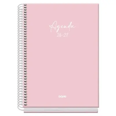 DOHE AGENDA ESCOLAR BASIC SERENITY A5 ESPIRAL DP CARTÓN FORRADO ROSA 2026-2027