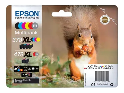 Epson 378XL/478XL Pack de 6 Cartuchos de Tinta Originales