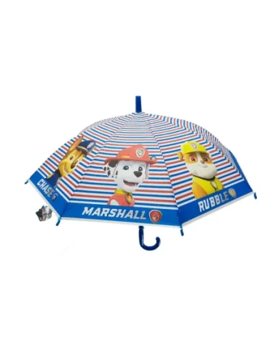 Safta Paraguas Manual Paw Patrol Pups Rule 76cm 8 Paneles Azul PVC Transparente
