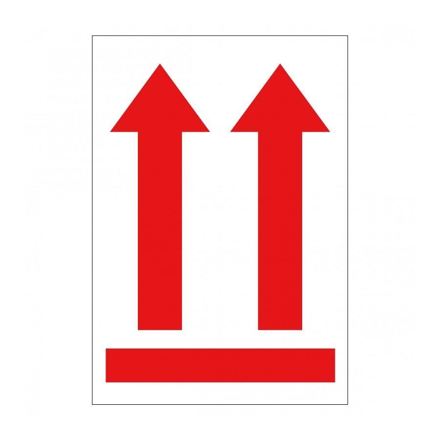 Apli Rollo Etiqueta Flecha Posición Vertical Roja